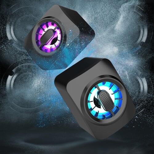 Mini RGB Speaker Luminous USB2.0 Wired Audio Mini Subwoofer Smart Portable Desktop Loudspeaker Music Surround Column Boombox