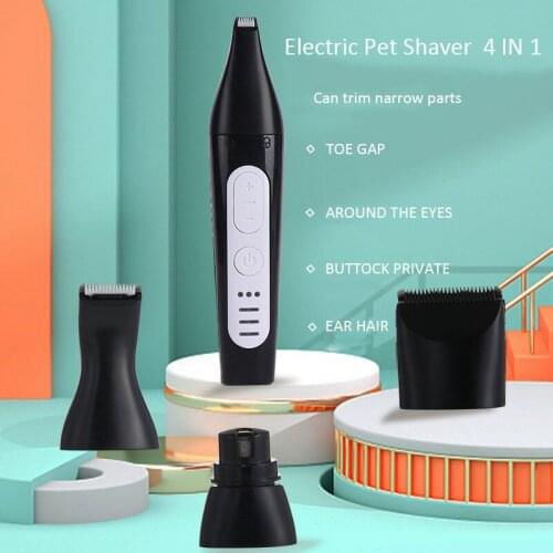 Pet supplies new mini electric pet hair trimmer nail sharpener combo pet razor USB hair trimmer