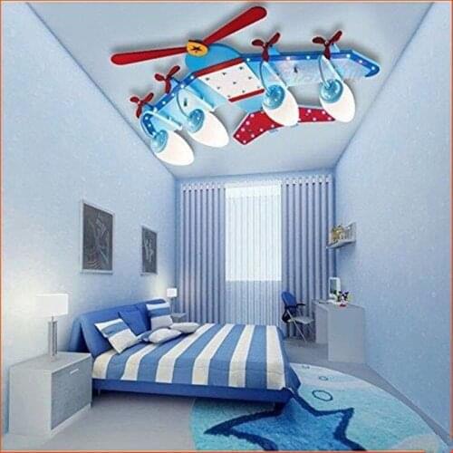 Cartoon Wooden Airplane Ceiling Lamp Simple Children Boy Room Bedroom Lamp Kindergarten Decorative Lamp nordic