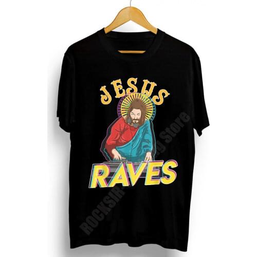 Jesus Raves 2021 New Anime Hip Hop Men Harajuku T Shirt Short Sleeve Large Print Pattern Fashion Chic Women 100% Cotton XS-3XL