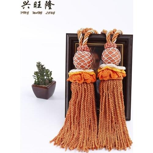 XWL 2Pcs Curtain Tieback Tassel Fringe Hanging Belt Rope Straps Brush Hooks Holder Bind Belts Curtain Accessories Tiebacks Decor