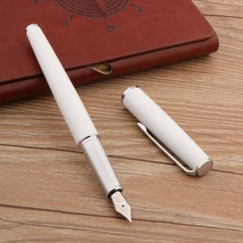 Luxury JinHao 95 Fountain Pen Metal Classic White Stationery Office Supplies Ink Pens New