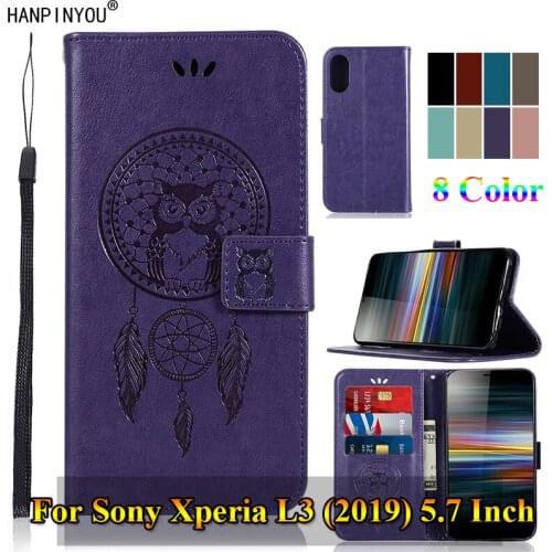 For Sony Xperia L3 5.7" 3D Pattern Owl Luxury Flip PU Leather Case Card Insert Slots Wallet Stand Cover