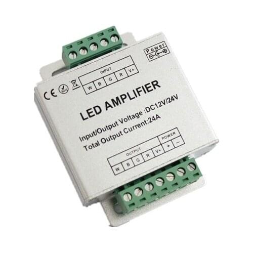 LED RGBW Amplifier DC12/ 24V 24A 4 Channel Output RGBW LED Strip Power Repeater Console Controller #423