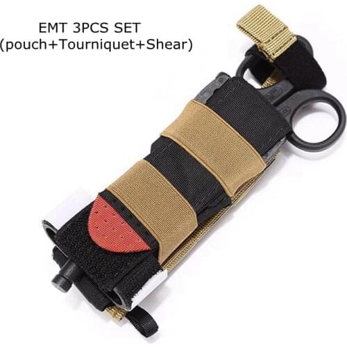 Tactical Molle Tourniquet Pouch EDC First Aid Kit Fast Hemostasis Strap Tool Bag Medical Scissors Holder Exploration Hunting