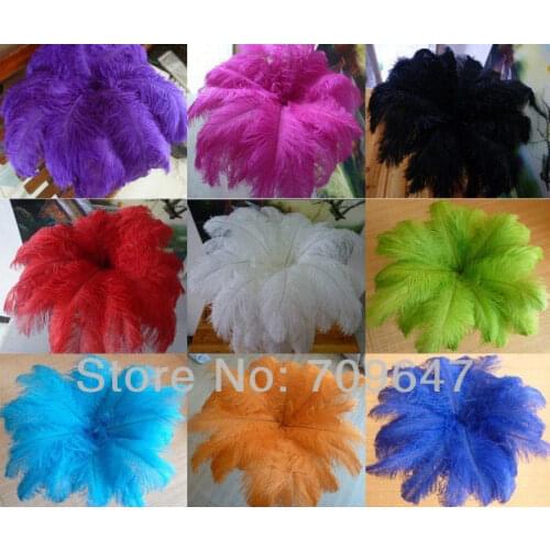 Ostrich Feather Top! 100pcs/lot 16-18inch 40-45CM High Quality Natural Single OSTRICH FEATHERS Color Selection,natural feathers
