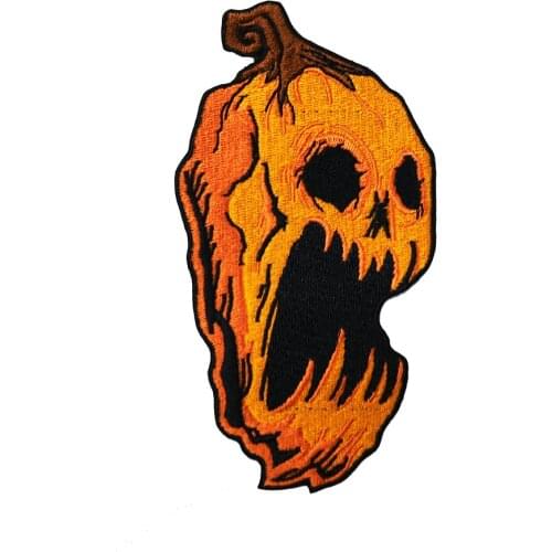 Screaming Pumpkin Embroidery Patch Happy Halloween Gift Iron on Patches for Clothing Cartoon Appliques DIY Badges Free shipping