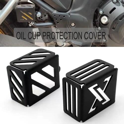 Motorcycle Rear Brake Pump Fluid Tank Oil Cup Reservoir Guard Cover Protector For Colove KY400X KY500X