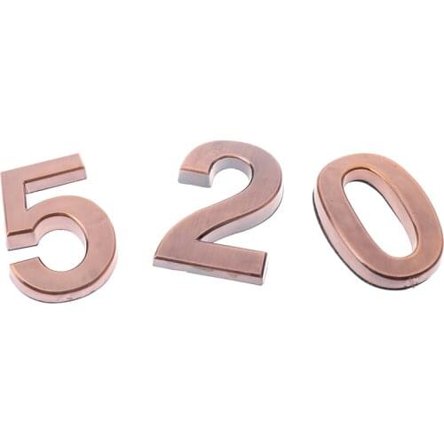 1PCS Plastic Bronze Self- Adhesive 0-9 Door Numbers Customized House Address Sign