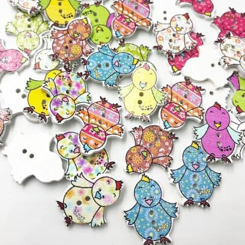 Wooden Sewing Buttons Scrapbooking Bird shape 2 Holes 25X20mm Costura Botones Decorate WB572