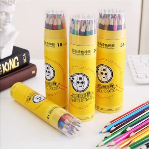 Painting Supplies 12-36pcs DIY Cute Wooden Colored Pencil Wood Rainbow Color Pencil for Kid School Graffiti Drawing Painting