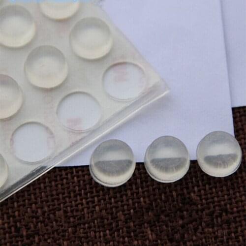 320pcs 12mm x 4mm clear anti slip silicone rubber plastic bumper damper shock absorber 3M self-adhesive silicone feet pads
