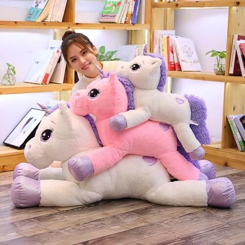 43inch unicorn stuffed animals toys rainbow horse large fantastic pink purple Unicorn soft toys for children gift for girlfriend