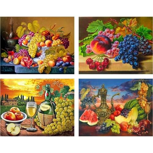5D DIY Diamond Painting Fruit Landscape Diamond Embroidery Fruit Cross Stitch Kit Rhinestone Mosaic Gift Home Decoration Picture