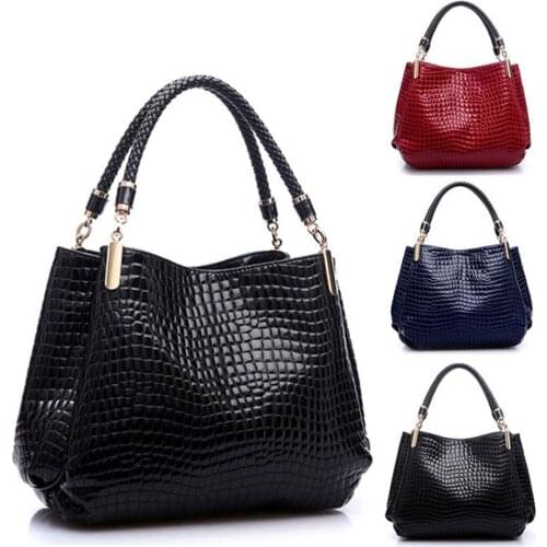 ASDS-Fashion Women Crocodile Pattern Leather Shoulder Bag Female Tote Handbag