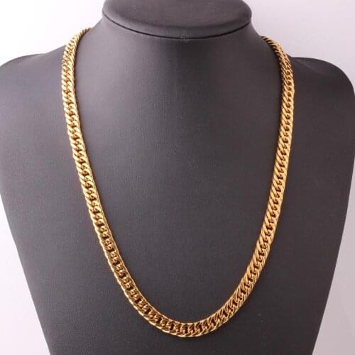 Tiasri 6/8mm Cuban Link Chain Man Necklace Bracelet Hip-hop Mens Jewelry Solid Stainless Steel Choker Friend Gift Wholesale