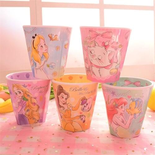 270ml Disney Alice Rapunzel Princess Cartoon Water Cup Plastic Melamine Resin Cup Mug Toothbrush Cup Gargle Cup Home Office Cup