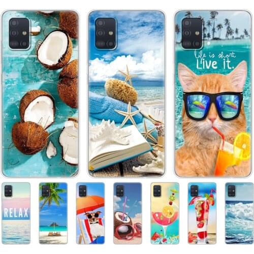 Case For samsung galaxy A31 A41 A51 A71 A01 A81 A91 A11 A30S A20S A21S A50S M11 M21 M31 M30S M40S Case summer beach wave sea