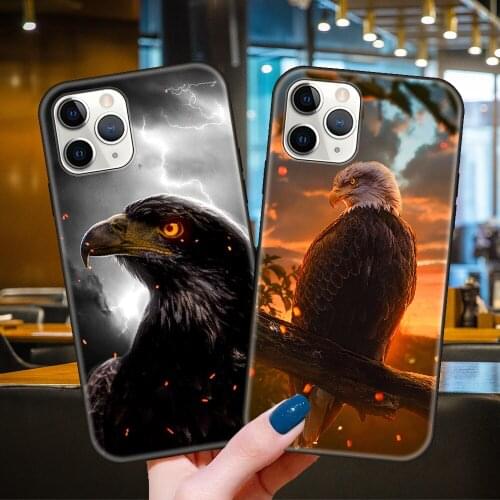 Phone Case For Apple IPhone 12 Mini 11 Pro XS MAX XR X 8 7 6 Plus 2020 Black Cover Hoesjes 3D Prime Animal Sky Overlord Eagle