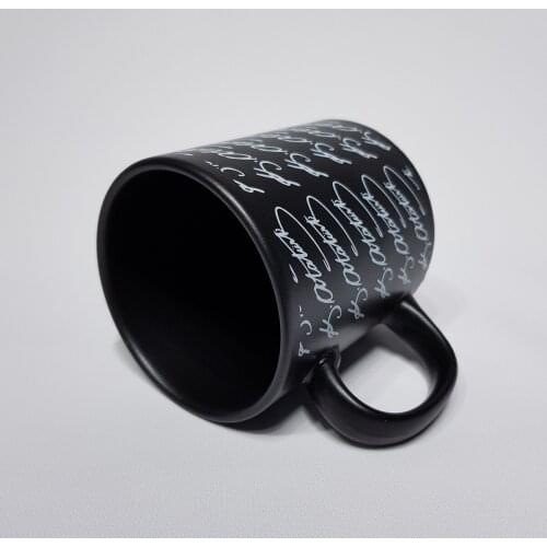 Mug Cylindrical 10 cm Matt Black Kemal Ataturk Signature