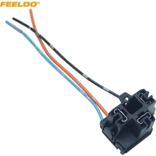 FEELDO 1Pair Auto Car Truck H4 Headlight Extension Light Connector Plug Socket Adapter H4 LED HID Light Wiring Harness #MX5957