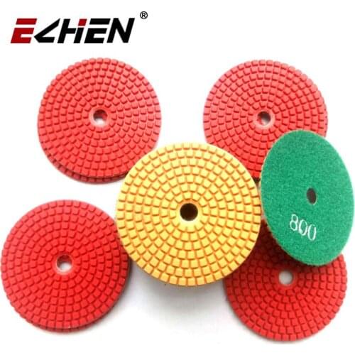 5 Piece 7 Steps Hybrid Diamond Polishing Pads for Marble Granite Concrete Wet Sanding Disc Hand Polisher Machine