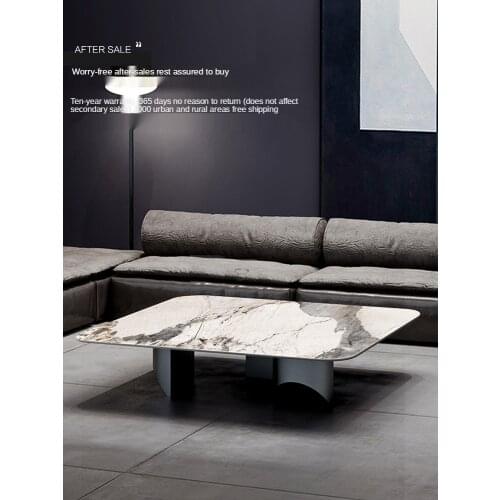 Italian SATE light luxury slate round coffee table living room Nordic simple modern small household side several combinations