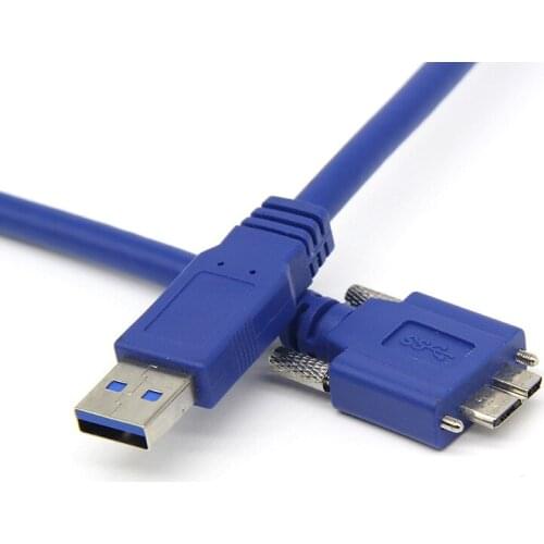 USB 3.0 A/M to Micro B/M with Dual Screw Locking Cable, 1.8m (6 ft.), SuperSpeed Supported, USB3 Vision Camera Compatible