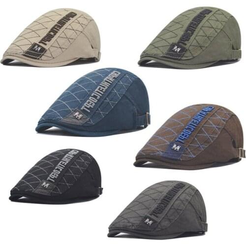 Mens Hats Retro Berets Hat For Women Cotton Casual Visors Embroidery Herringbone Flat Caps Artist Peaked Newsboy Cap New