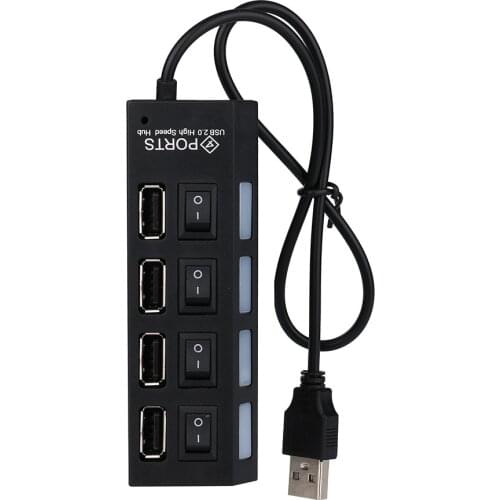 CARPRIE USB Hub 2.0 HUB Multi USB Splitter 4 Port Expander Multiple USB 3 Hab Use Power Adapter 2.0 USB Hub with Switch For PC