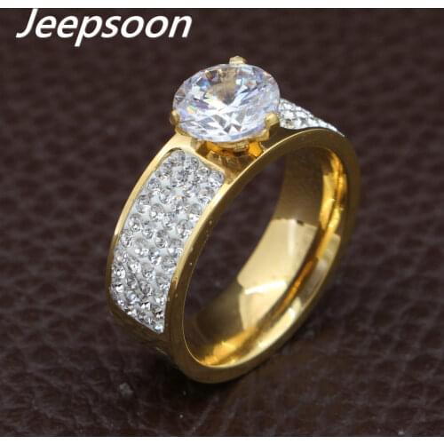 HOT Selling Wholesale Newest Crystal Fashion Jewelry Stainless Steel Rings for Women RBJDCCAJ