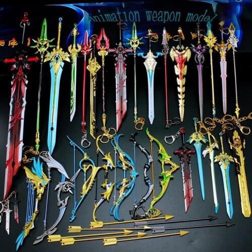 25cm Mini Weapon Series Imitates Japanese Animation Sword Model Cute Simulation Weapon Set Boy Toy Animation Key Chain