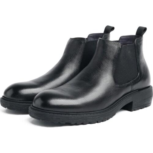 Fashion Black / Brown platform warm winter BootsMens Dress Boots Genuine Leather Boots Male Ankle Boots