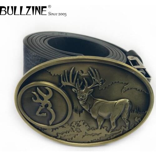 Bullzine zinc alloy retro fashion belt buckle jeans gift belt buckle Free PU belt FP-02516 drop shipping