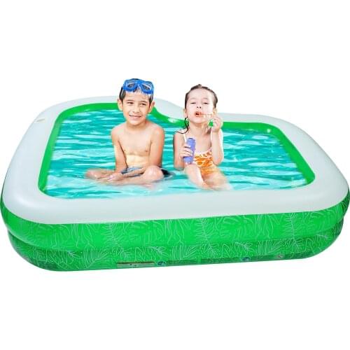 L Shape Inflatable Swimming Pool Square Kids Childrens Home Use Paddling Pool Portable Foldable Children Baby Bathing Tub