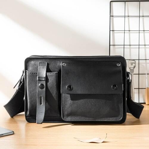 New Mens Casual Leather Shoulder Bag Cross-body Bag Youth Korean Personality Messenger Bag Trend First Layer Leather Vintage