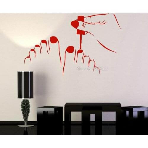 New Arrivals Sticker Wall Pedicure Beauty Salon Nail Art Vinyl Wall Decal Stickers Removable Murals Custom color Wallpaper LA434