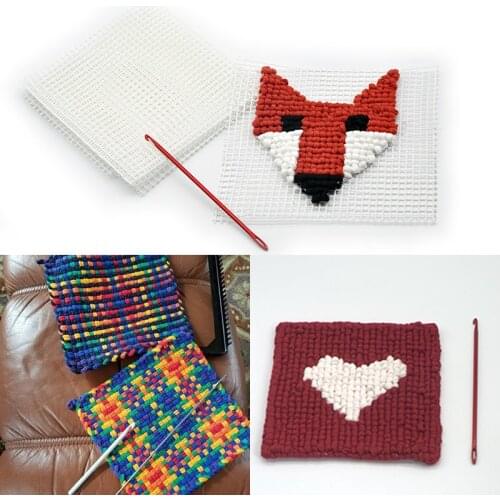 Plastic Mesh Cloth Bag Rug Latch Locker Hook Supplies Mesh Cloth Hook DIY Kit Rug Decoration Crafts 150x100cm