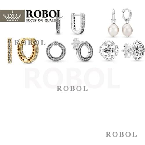 9 Original 925 Sterling Silver Light Multicolor Solitaire Huggie Hoop Heart Earrings with Original Logo Womens Jewelry Gifts