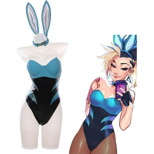 Snailify Game LOL KDA ALL OUT Akali Bunnysuit Cosplay Costumes Lady Sexy Bodysuit Costume