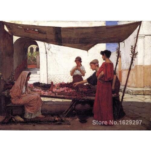 Modern painting for dining room A Flower Stall John William Waterhouse High quality Hand painted