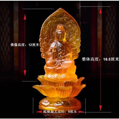 Special Offer Home family shop efficacious Protection bless Safety Health Talisman crystal resin Lotus Guanyin Buddha statue