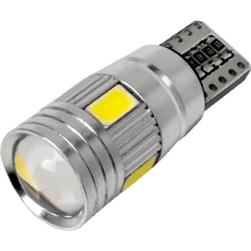 100PCS T10 6 SMD 5630 LED CANBUS NO ERROR Auto Wedge Lamp WY5W 192 194 W5W 6SMD 5730 LED Car Marker Light Parking Bulb 12V 100X