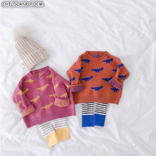 Boys Sweaters Autumn Winter Dinosaur Baby Sweater For Boys Girls Toddler Cardigans Baby Girls Sweaters Cotton Baby Boy Sweater
