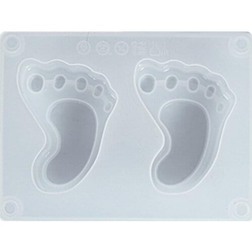 T5UF Shiny Baby Foot Keychain Crystal Epoxy Resin Mold Hanging Pendant Silicone Mould