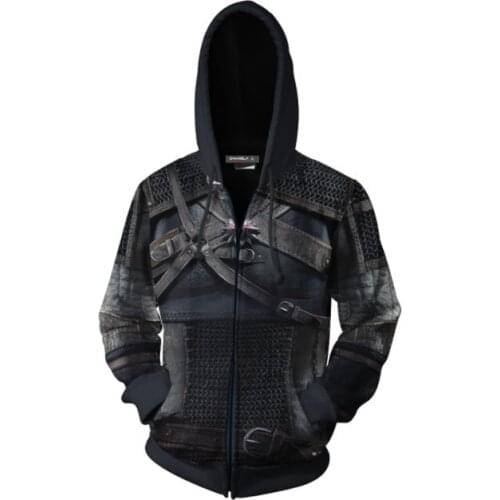 The Witchers: Cosplay Hoodie 3D Print Costume Jacket Hoodie Zipper Sweatshirt Halloween Zipper Jersey