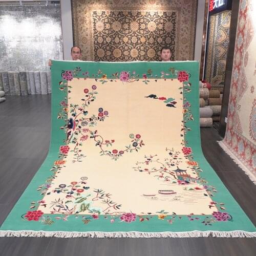 YILONG 8'x11' Floral Handmade Wool Carpet Chinese Art Deco Traditional Area Rug (TJ2018030S)