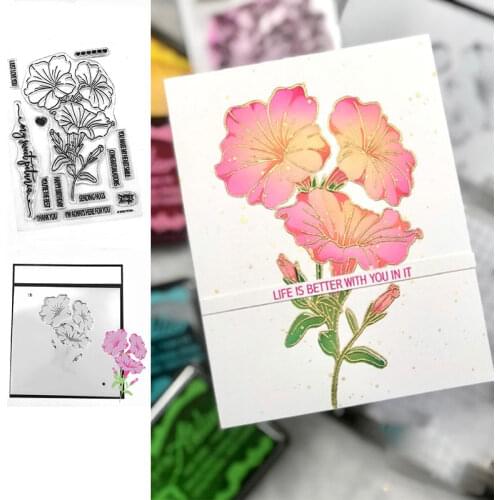 Flower Plant Cutting Dies Stamps Stencil Hot Foil Scrapbook Diary Decoration Stencil Embossing Template DIY Card Handmade