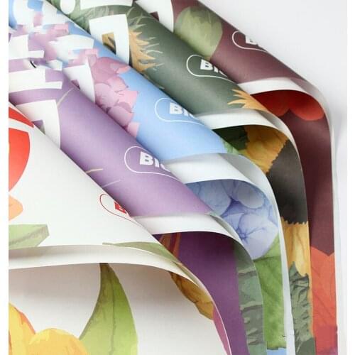 10pcs Creative Colorful Graffiti Art Paper Flower Packaging Kraft Paper Bouquet Package Material Rose Color Flower Shop Supply
