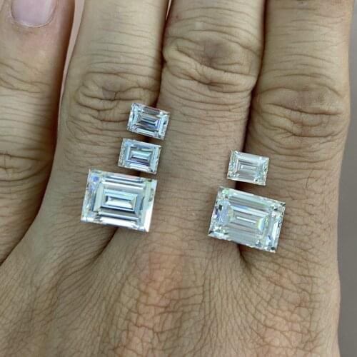 Baguette Cut 9x7mm 3 Carats Moissanite Diamond With GRA Color White D Clarity VVS Lab Created Loose Stone